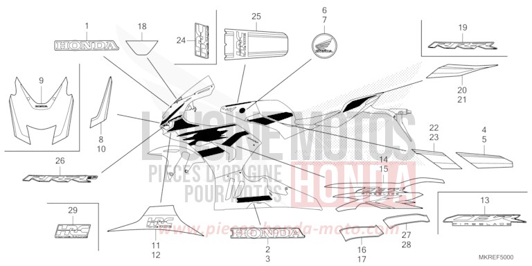 MARQUE/RAYURE de CBR1000RR SP SP1 SP2 MAT PEARL MORION BLACK (NHC33) 2024